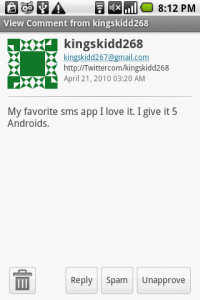 Top Android App WordPress Comment