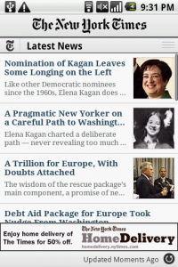 Top Android App NYTimes Latest News