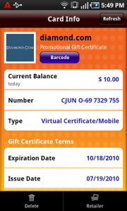 Top Android App JunoWallet Gift Card Info