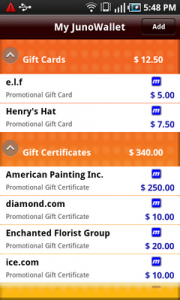 Top Android App JunoWallet Gift Cards Certificates Balance