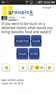 Top Android App Groupick Question 2