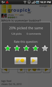 Top Android App Groupick Question Rating