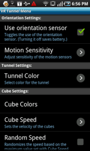 Top Android App VR Tunnel Live Wallpaper Settings