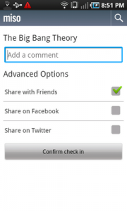Top Android App Miso Show Check-in