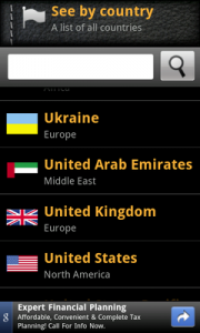 Top Android App FactBook Countries
