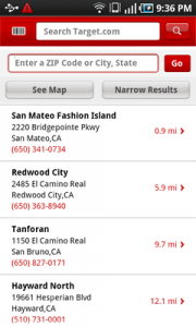 Top Android App Target Nearest Store