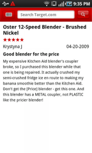 Top Android App Target Product Review Details