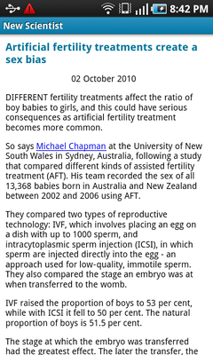 Top Android App New Scientist Article Example