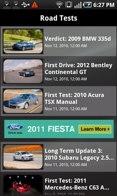 Top Android App Motor Trend Road Tests Overview