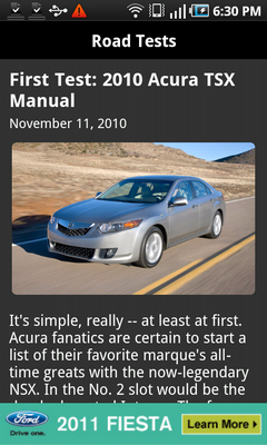 Top Android App Motor Trend Road Tests