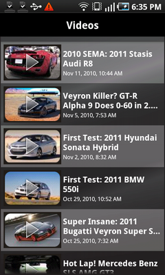 Top Android App Motor Trend Videos