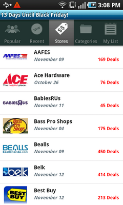 Top Android App TGI Black Friday Stores