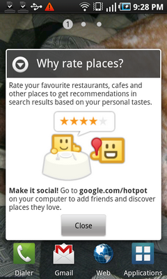 Google Maps Android App Hotspot Rate Places