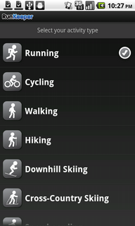 Top Android App RunKeeper Activities List