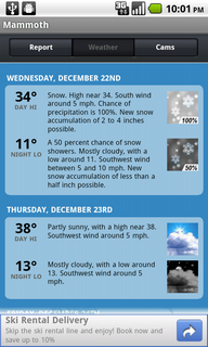 Top Android App Ski Report Weather Forecast