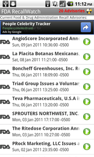Top Android App FDA Recall Watch Home