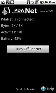Top Android App PdaNet Tethering Connected