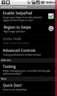 Top Android App SwipePad Preferences