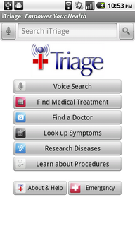 Top Android App iTriage Health Mobile Home