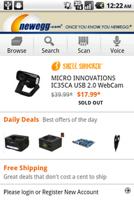 Top Android App Newegg Mobile Home