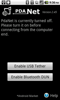 Top Android App PdaNet Tethering Home