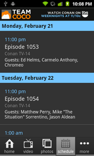 Top Android App Team Coco Schedule