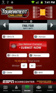 Top Android App ESPN Bracket Bound 2011 Bracket