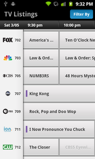 Top Android App Xfinity TV Listings