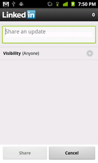 Top Android App LinkedIn Share Update