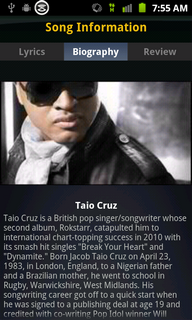 Top Android App Slacker Radio Song Information
