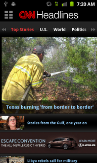 Top Android App CNN News Headlines Home