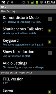 Top Android App TiKL Touch To Talk Settings