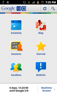 Top Android App Google IO 2011 Developer Conference Home