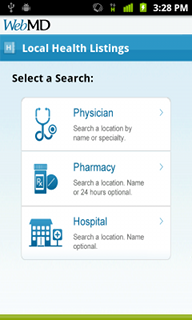 Top Android App WebMD Local Health Listings