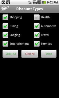 Top Android App AAA Discounts Type Category