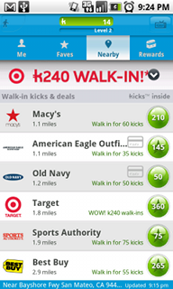 Top Android App Shopkick Nearby Retailers List