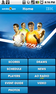 Top Android App 2012 Australian Open Home