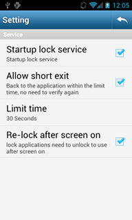 Top Android App APP Lock Service Settings